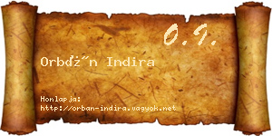Orbán Indira névjegykártya